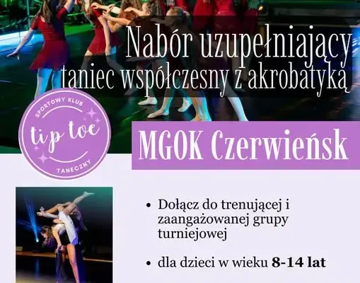 Nabór uzupełniający do grupy tanecznej Tip Toe w Czerwieńsku