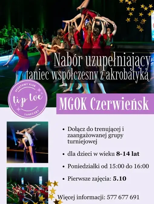 Nabór uzupełniający do grupy tanecznej Tip Toe w Czerwieńsku