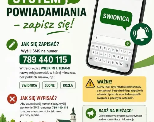 Gmina Świdnica uruchamia SMS-owy system powiadamiania – jak się zapisać?
