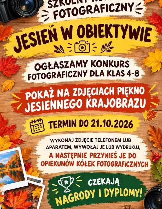 Szkolny konkurs fotograficzny „Jesień w obiektywie” – zgłoszenia do 21 października