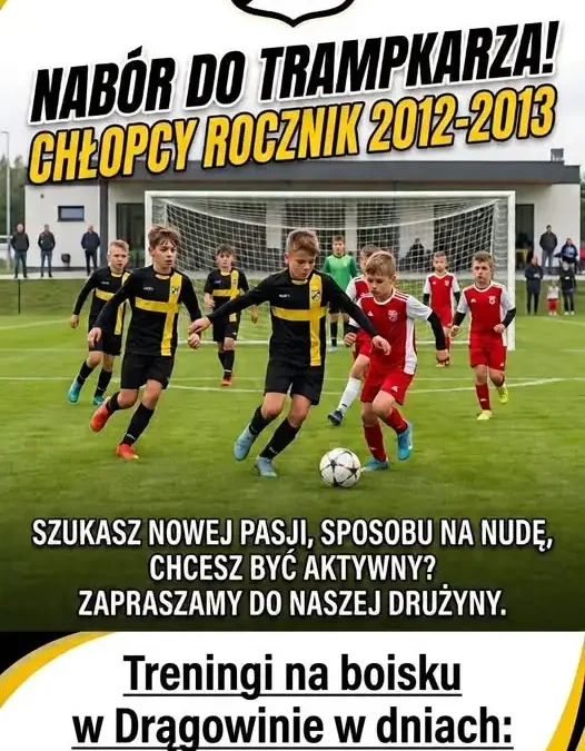Szukają młodych piłkarzy! Treningi w Drągowinie czekają
