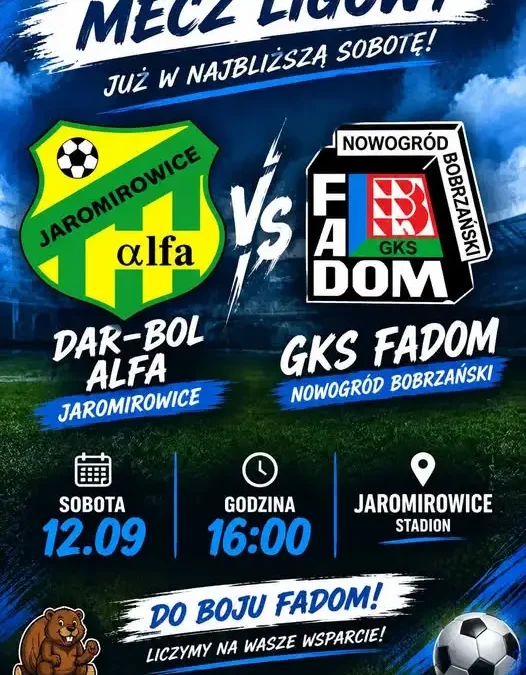 GKS Fadom Nowogród Bobrzański zagra na wyjeździe z Alfą Jaromirowice w 4. kolejce A-klasy