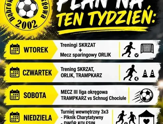 Piłkarski tydzień w UKS Dąbrówka Kargowa – treningi, sparing i turniej 3×3