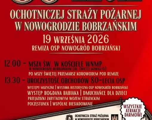 Jubileusz 80-lecia OSP Nowogród Bobrzański – zmiana miejsca uroczystości