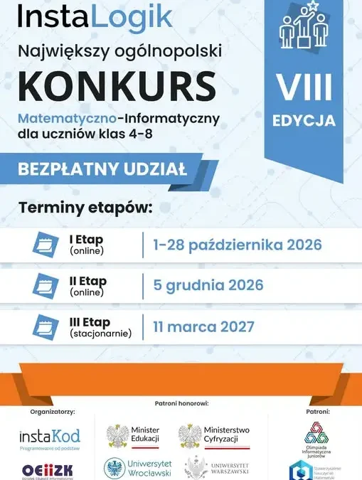 Szkoła Podstawowa nr 2 w Sulechowie zaprasza na VIII edycję konkursu InstaLogik