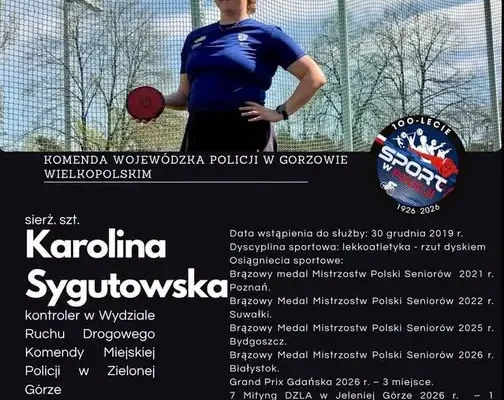 Policjantka z Zielonej Góry w plebiscycie na najpopularniejszego sportowca 100-lecia Policji