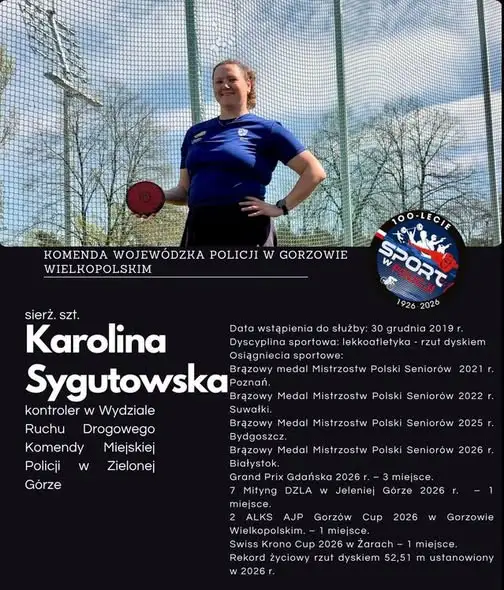 Policjantka z Zielonej Góry w plebiscycie na najpopularniejszego sportowca 100-lecia Policji