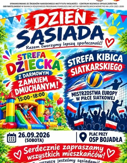 Bojadła: spotkanie integracyjne z dmuchańcami i strefą kibica już 26 września