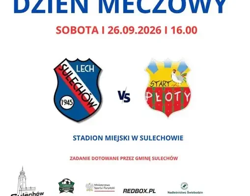 Lech Sulechów zagra z LZS Start Płoty. Mecz już w sobotę na stadionie miejskim