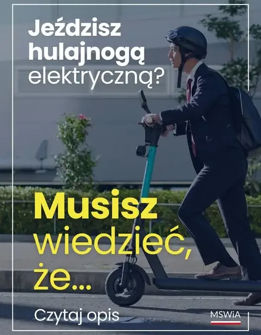 Dekalog posiadacza hulajnogi elektrycznej – policja przypomina o przepisach