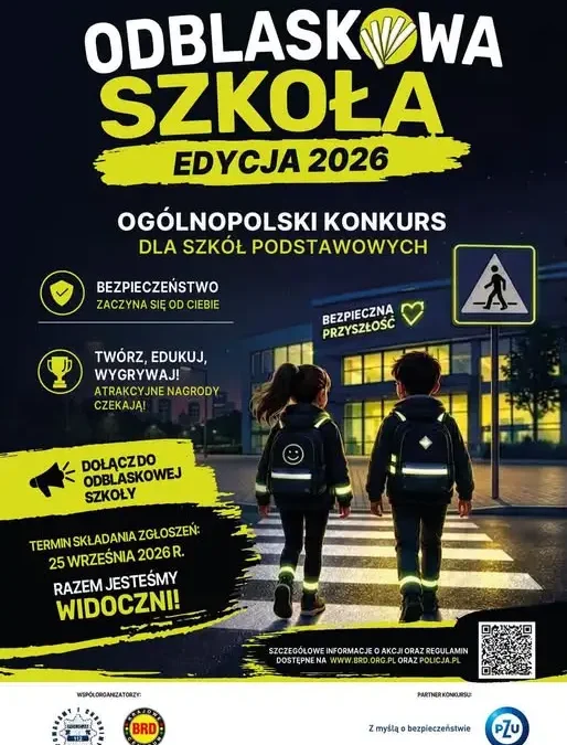 Kargowa: Zespół Szkolno-Przedszkolny ponownie w konkursie „Odblaskowa Szkoła 2026”