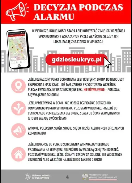 MSWiA publikuje instrukcję reagowania na atak z powietrza