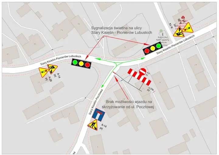 Zielona Góra: minirondo na Pionierów Lubuskich i Pocztowej – nowy etap prac od 5 października