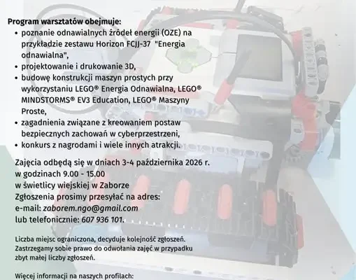 Bezpłatne warsztaty programowania i robotyki dla dzieci z gminy Zabór
