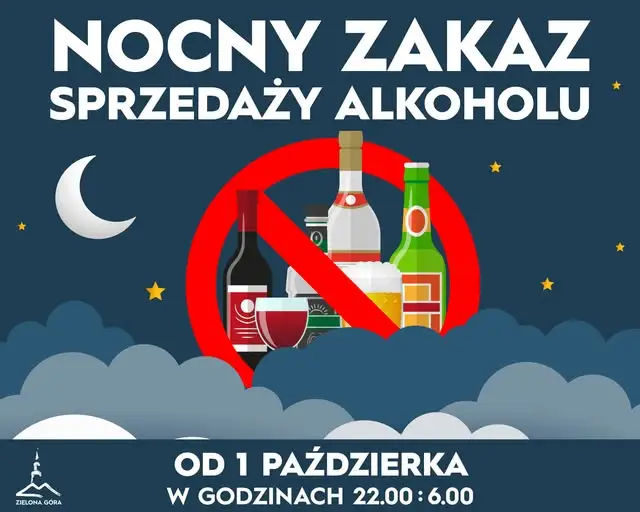 Zielona Góra: Nocny zakaz sprzedaży alkoholu od 1 października 2026