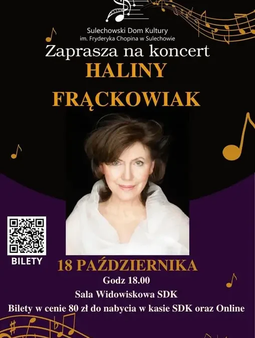 Koncert Haliny Frąckowiak w Sulechowie – wyniki konkursu i ostatnie bilety